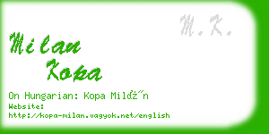 milan kopa business card